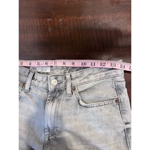 Zara Jeans Womens 4 Gray Straight Wide Leg High Rise Denim - Picture 6 of 9